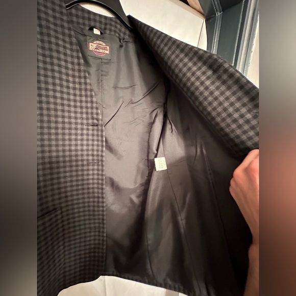 manor house women’s black gray plaid ckeck blazer jacket size Large. - Picture 7 of 15